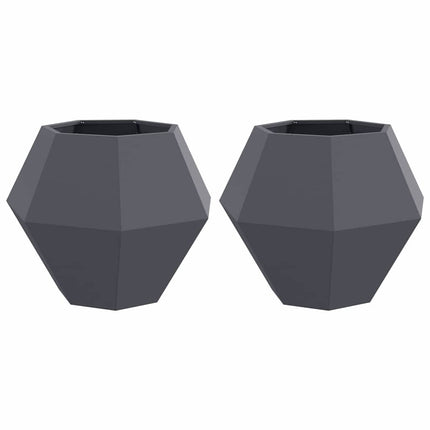 Planteringskärl 2 pcs Antracit 75 x 75 x 60 cm Stål
