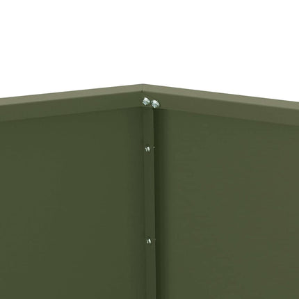 Planteringskärl 2 pcs Olivgrön 75 x 75 x 60 cm Stål