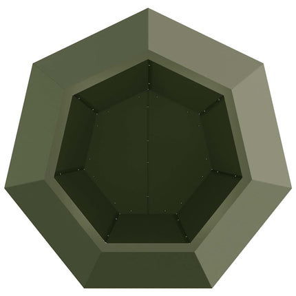 Planteringskärl 2 pcs Olivgrön 75 x 75 x 60 cm Stål