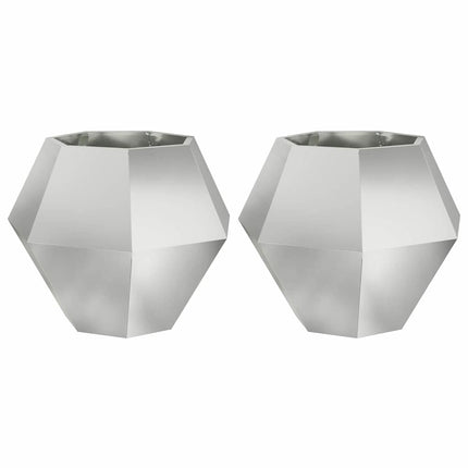 Planteringskärl 2 pcs Silver 75 x 75 x 60 cm Galvaniserat Stål
