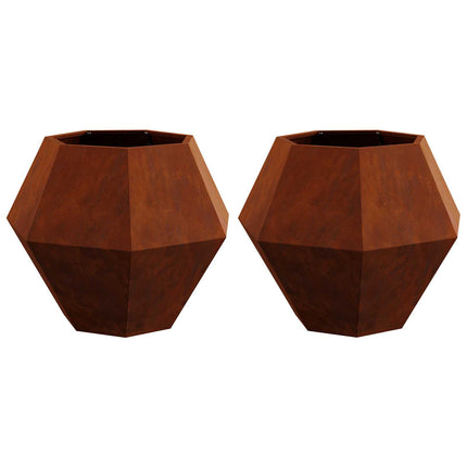 Planteringskärl 2 pcs Rostig 75 x 75 x 60 cm