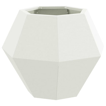 Planteringskärl 2 pcs Vit 50 x 50 x 40 cm Stål