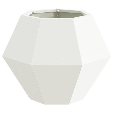 Planteringskärl 2 pcs Vit 50 x 50 x 40 cm Stål