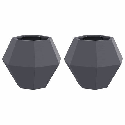 Planteringskärl 2 pcs Antracit 50 x 50 x 40 cm Stål