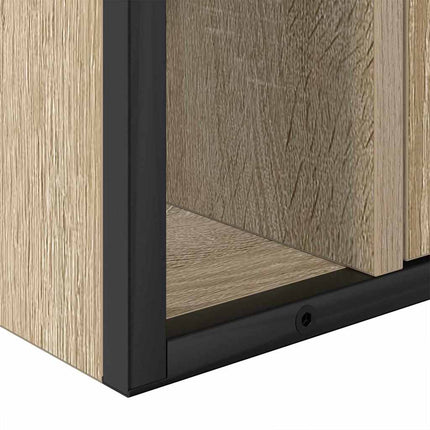 Badrumsmöbelset med hylla 3 pcs Sonoma-ek Konstruerat trä