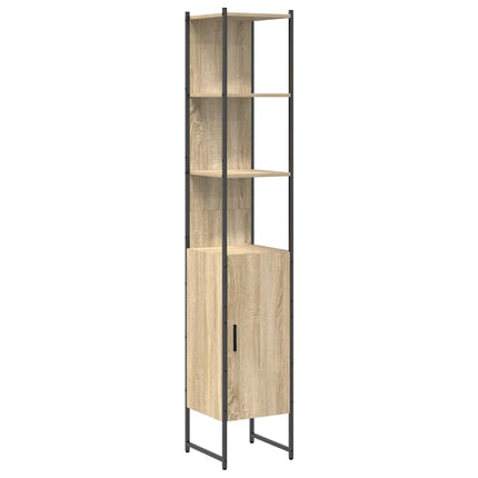 Badrumsmöbelset med hylla 4 pcs Sonoma-ek Konstruerat trä