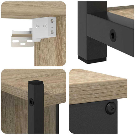 Badrumsmöbelset med hylla 4 pcs Sonoma-ek Konstruerat trä