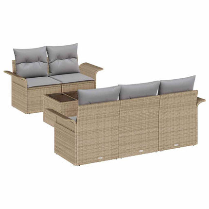 Trädgårdsoffset 6 st 5-Antal sittplatser Beige och Grå