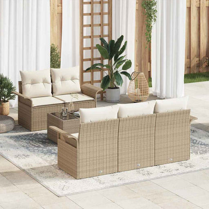 Trädgårdsoffset 6 pcs Beige och gräddfärgad 55 x 55 x 37 cm