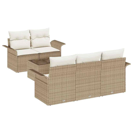 Trädgårdsoffset 6 pcs Beige och gräddfärgad 55 x 55 x 37 cm