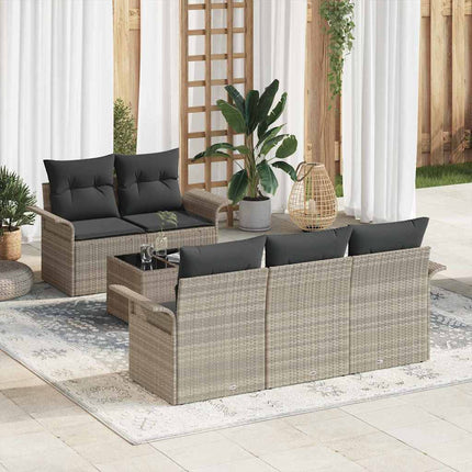 Trädgårdsoffset 6 pcs Ljusgrå och mörkgrå 55 x 55 x 37 cm