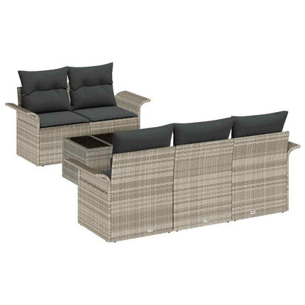 Trädgårdsoffset 6 pcs Ljusgrå och mörkgrå 55 x 55 x 37 cm