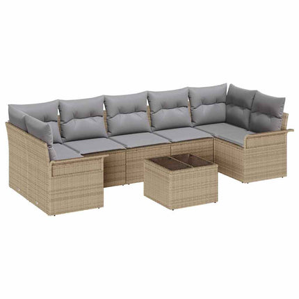 Trädgårdsoffset 8 st Beige och Grå konstrotting