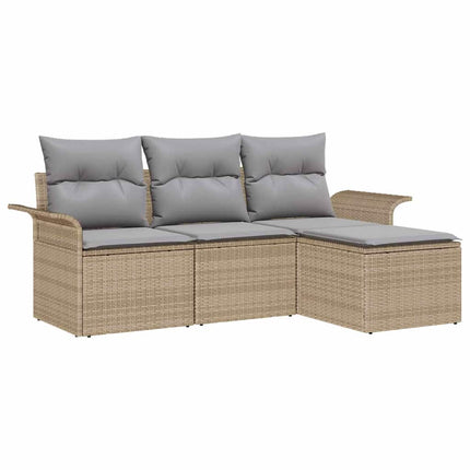 Trädgårdsoffset 4 st Beige konstrotting