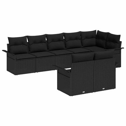 Trädgårdsoffset med lagring 8 pcs Svart konstrotting