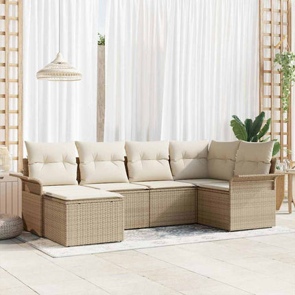 Trädgårdsoffset 6 st Beige konstrotting