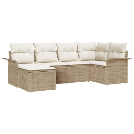 Trädgårdsoffset 6 st Beige konstrotting