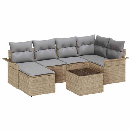 Trädgårdsoffset 7 st Beige konstrotting