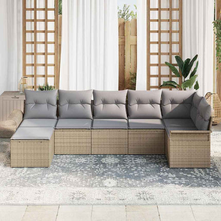 Trädgårdsoffset 7 st Beige konstrotting