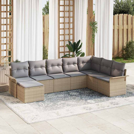 Trädgårdsoffset 8 st Beige Poly rattan