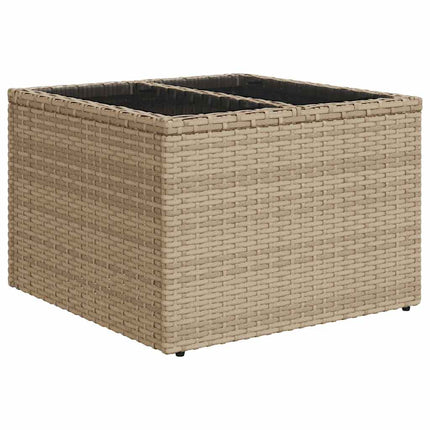 Trädgårdsoffset 6 pcs Beige och Grå Konstrotting, Stål och Glas