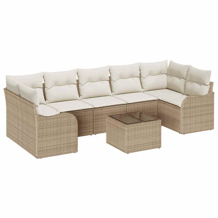 Trädgårdsoffset 8 st 7-Antal sittplatser Beige och gräddfärgad