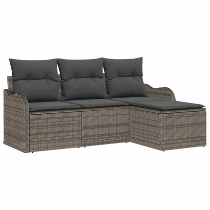 Trädgårdsoffset med lagring 4 pcs Grå konstrotting