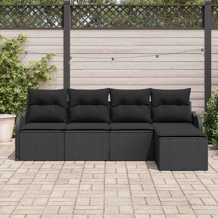 Trädgårdsoffset med lagring 5 pcs Svart konstrotting