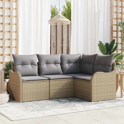 Trädgårdsoffset 4 st Beige konstrotting