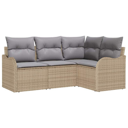 Trädgårdsoffset 4 st Beige konstrotting