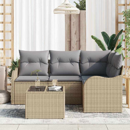 Trädgårdsoffset med lagring 5 pcs Svart konstrotting