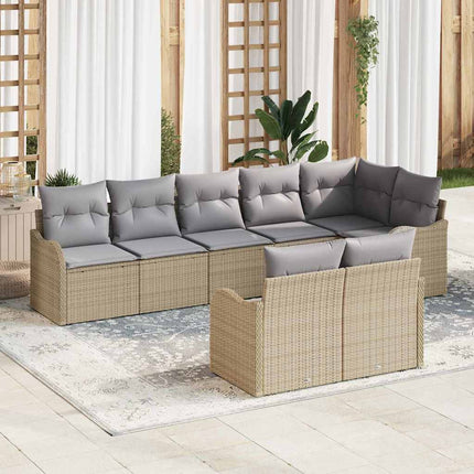 Trädgårdsoffset 8 pcs Beige och Ljusgrå konstrotting
