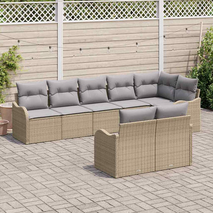 Trädgårdsoffset 8 pcs Beige och Ljusgrå konstrotting