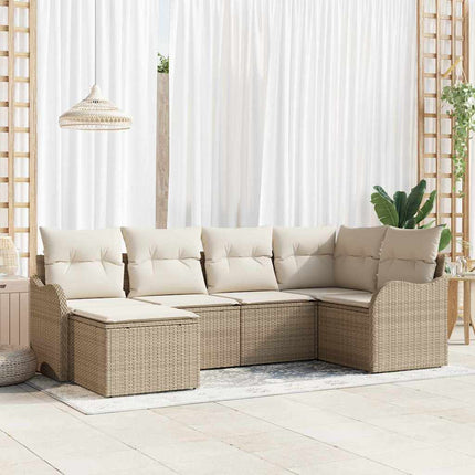 Trädgårdsoffset 6 st Beige och vit konstrotting