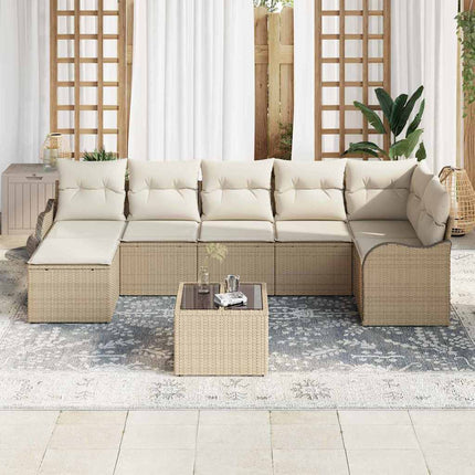 Trädgårdsoffset 8 st Beige och vit konstrotting
