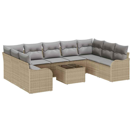Trädgårdsoffset 10 st Beige och Ljusgrå konstrotting