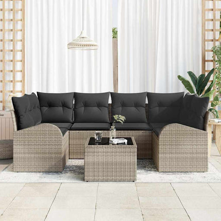 Trädgårdsoffset 7 pcs Ljusgrå och mörkgrå konstrotting