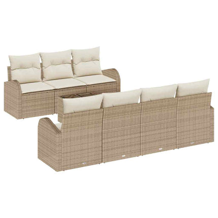 Trädgårdsoffset 8 st 7-Antal sittplatser Beige och gräddfärgad