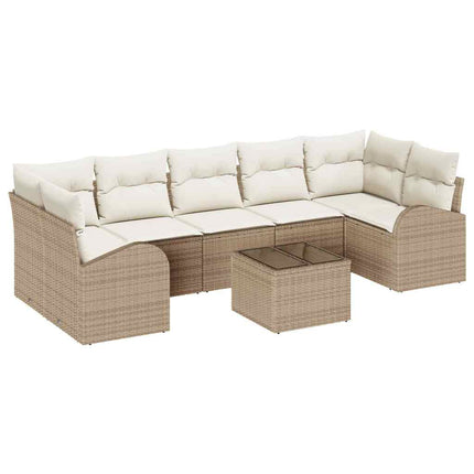 Trädgårdsoffset 8 st 7-Antal sittplatser Beige och gräddfärgad