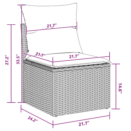 Soffset 9 st 8-Antal sittplatser Beige och Röd konstrotting