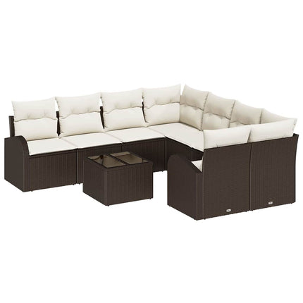 Soffset 9 st 8-Antal sittplatser Brun och Kräm konstrotting
