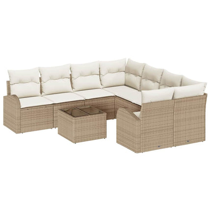 Soffset 9 st 8-Antal sittplatser Beige och gräddfärgad