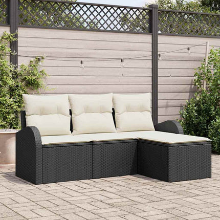 Soffset med kudde med lagring 4 pcs Svart och Vitt konstrotting