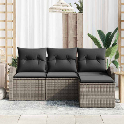 Soffset med kudde med lagring 4 pcs Grå konstrotting