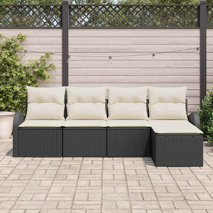 Soffset med kudde med lagring 5 pcs Svart och Vitt konstrotting