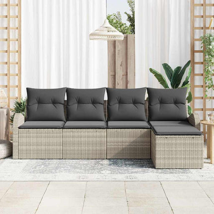 Soffset med kudde med lagring 5 pcs Ljusgrå konstrotting
