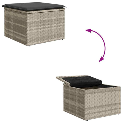 Soffset med kudde med lagring 5 pcs Ljusgrå konstrotting