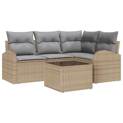 Trädgårdsoffset 5 st Beige och ljusgrå konstrotting