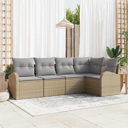 Trädgårdsoffset 5 st Beige och Ljusgrå konstrotting