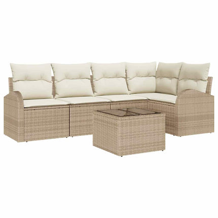 Trädgårdsoffset 6 st Beige och vit konstrotting